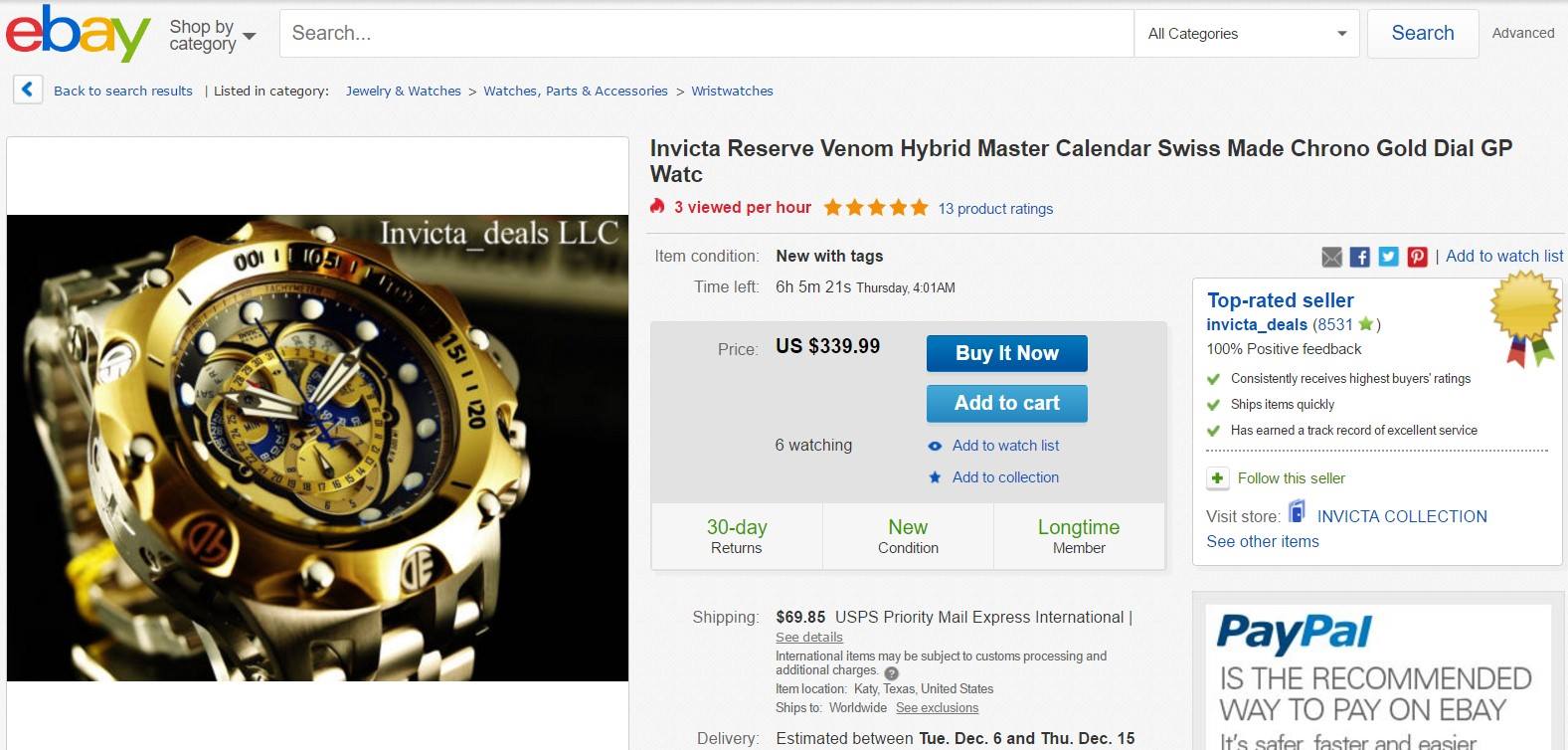 invicta reserve venom hybrid master calendar swss made chrono gold dial gp watch k.jpg