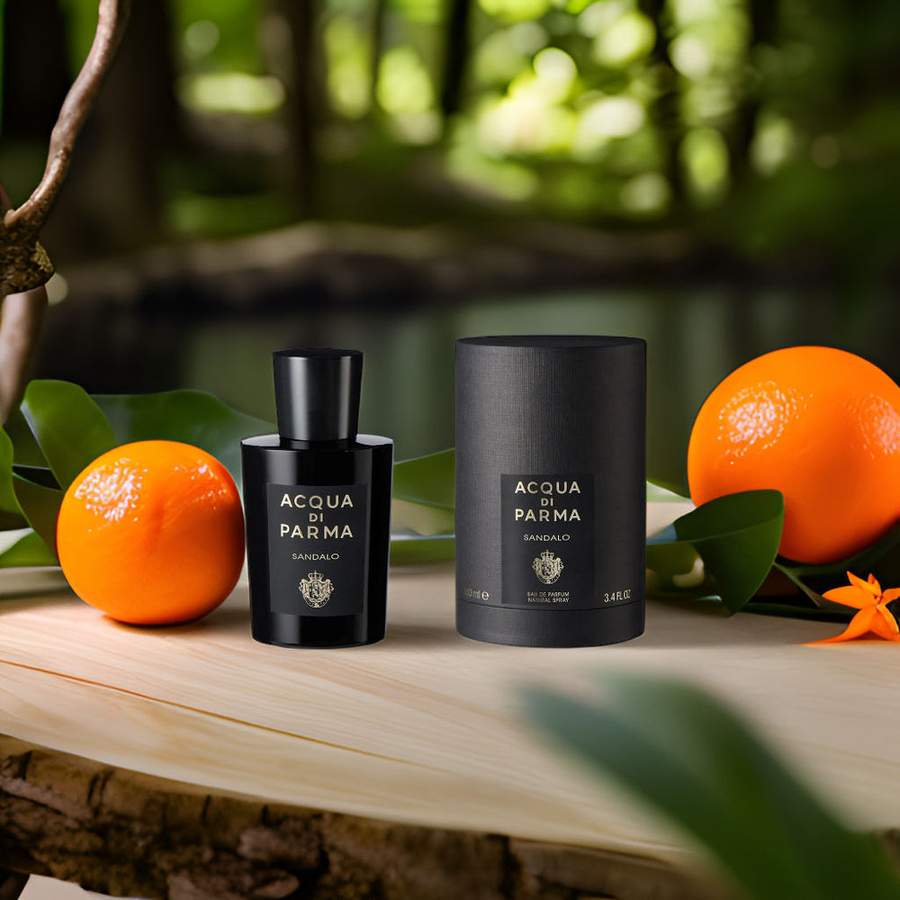 Theproductlyingonawhitebackgroundwithsandalwoodsandsomeorangesarounditwithproductasthehighligh...jpg